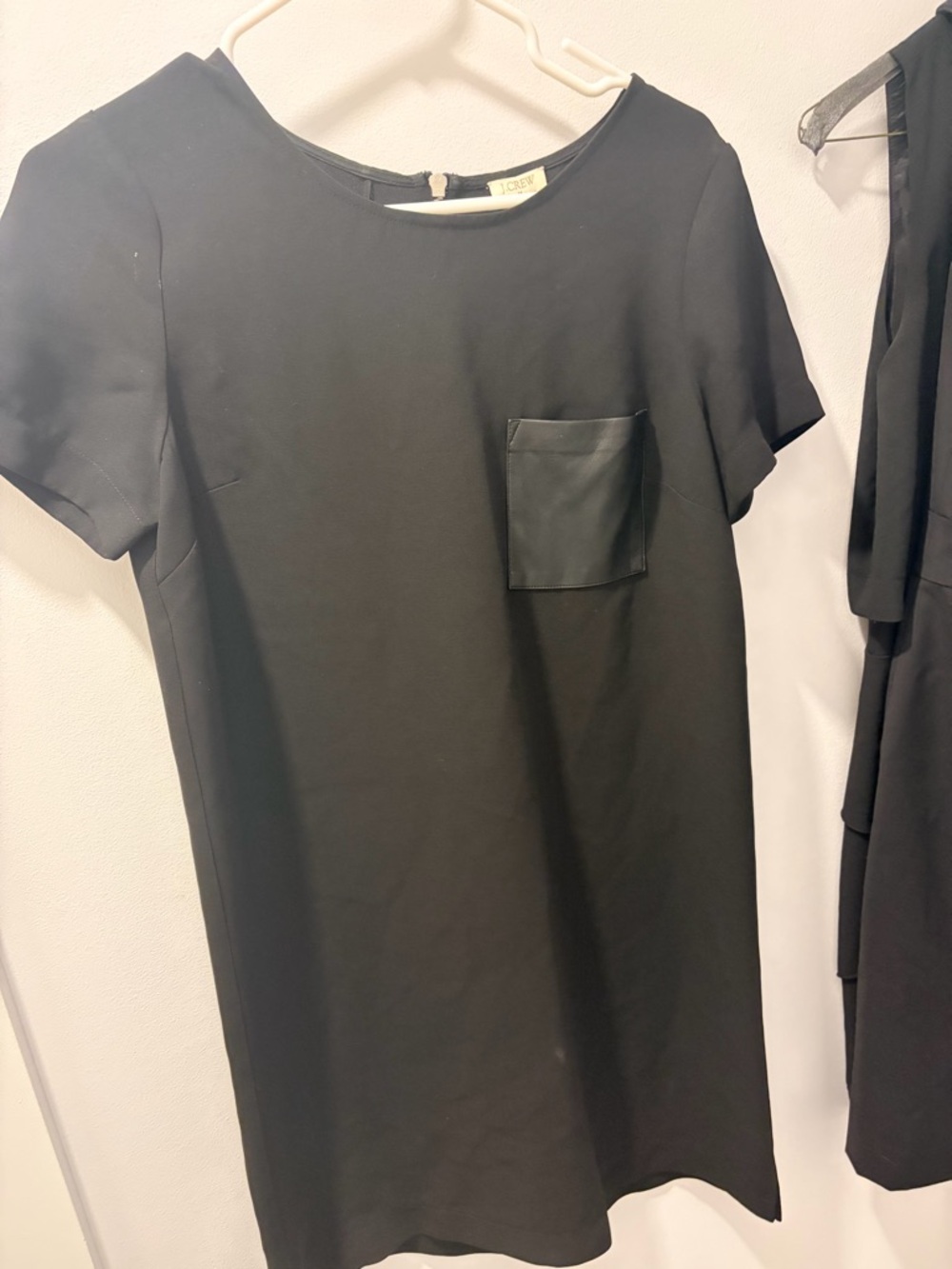 J. Crew Black Mini Shift Dress with Chest Pocket